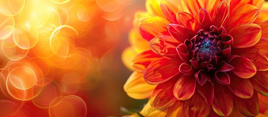 Poster - Flower in vibrant bloom A colorful subject for your copy space image