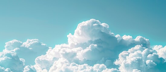 Aufkleber - Image of pale white cumulus clouds against a blue sky with copy space