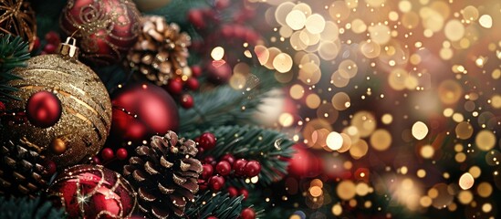 Poster - Festive background with copy space image for Christmas and New Year celebrations