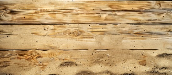 Aufkleber - Sand background with copy space image showcasing wooden planks board