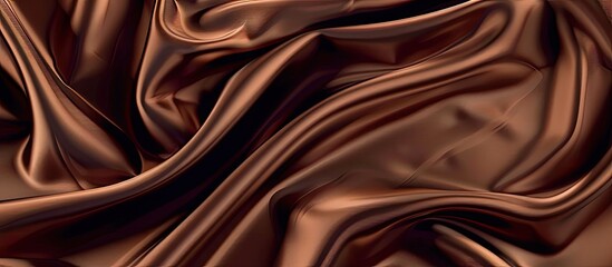 Aufkleber - Sleek brown satin silk fabric with elegant waves Abstract backdrop design with copy space image included
