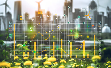 Wall Mural - A visually compelling graph and analysis image for an ECO business, highlighting sustainability and environmental impact.