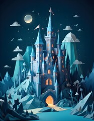 fantasy castle papercut