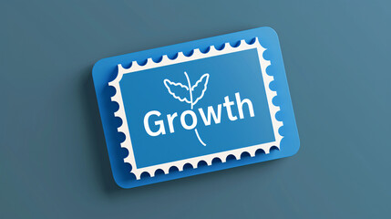 Wall Mural - Blue icon with a growth symbol represents financial growth and business expansion