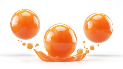 Wall Mural - Vibrant Orange Spheres in Motion: A Dynamic Splash of Color