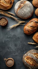 Wall Mural - a group of loaves of bread and wheat