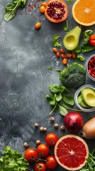 Poster - a group of vegetables and fruits on a table