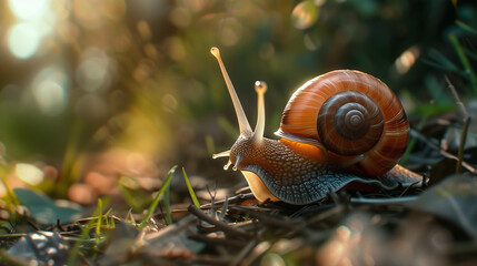 Snail in the Forest Light