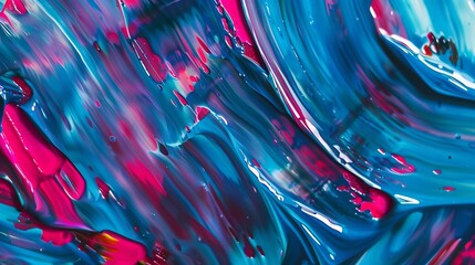Leinwandbilder - Abstract art backgrounds Handpainted background Acrylic painting on canvasTexture fluid acryl Fragment of artwork Brushstrokes of paint : Generative AI