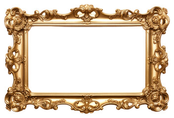 Wall Mural - png golden picture frame photo gold white background.