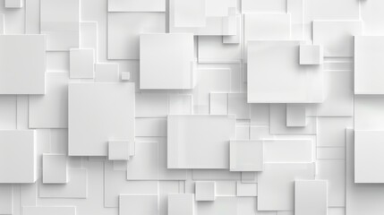 White abstract cubes pattern forming three dimensional wall