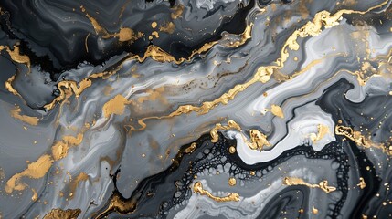 Leinwandbilder - High resolution Abstract art modern painting wall art a mixture of gray and gold paint Background design used for wallpaper design of prints carpets banners decorative paintings art an : Generative AI