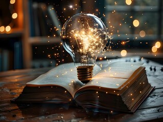 Poster - Illuminating Ideas Spark of Creativity from an Open Book s Embrace