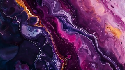 Aufkleber - Abstract paint color background Exoplanet cosmic sea pattern paint stains Marbleized effect Background with abstract swirling paint effect Liquid acrylic picture with flows and splashe : Generative AI