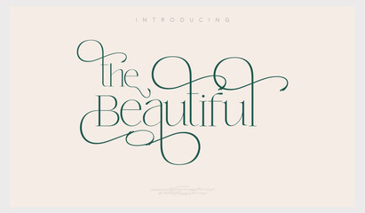 Wall Mural - The beautiful, wedding logo alphabet letters font number typography luxury serif font decorative vintage fonts logo for brand