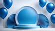 © fotoluigi868 - Blue 3D Podium Balloon Background Una piattaforma di prodotto con palloncini blu ideale per_1(14)