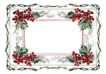 Sticker - PNG Vintage Christmas frame christmas pattern white background.