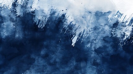 Navy blue watercolor brush strokes Hand painted on watercolor paper texture Navy blue artistic element for templates invitation card design : Generative AI