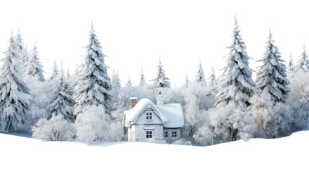 Canvas Print - PNG Snow tree architecture building.