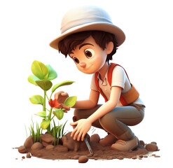 Poster - PNG Gardening cartoon nature plant.