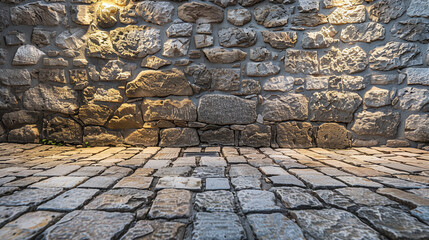 Wall Mural - Stone Wall and Cobblestone Path