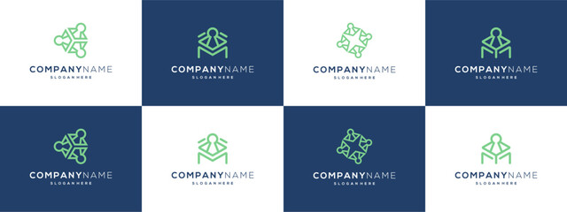 abstract collection of keyhole logo vector ideas. minimalist outline security system based icon temp