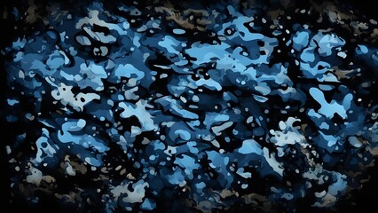 
blue camouflage military background, modern texture on textile