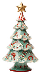 Wall Mural - PNG Christmas tree white white background representation.