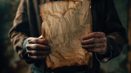 Canvas Print - Holding Aged paper