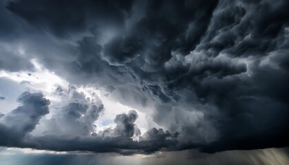 Wall Mural - the dark sky with heavy clouds converging and a violent storm before the rain bad or moody weather sky