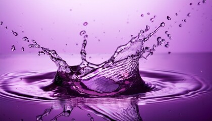 Poster - water splash on a purple color