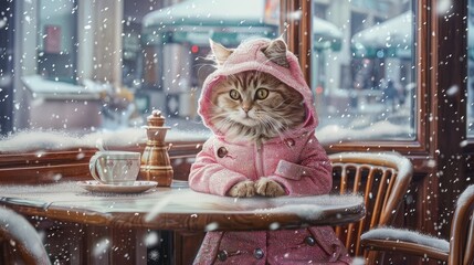 Poster - cat in the snow