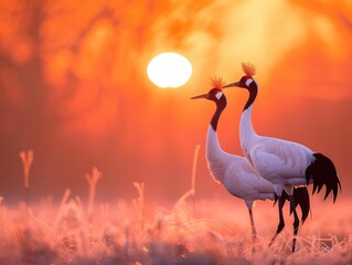 Poster - sunset and birds