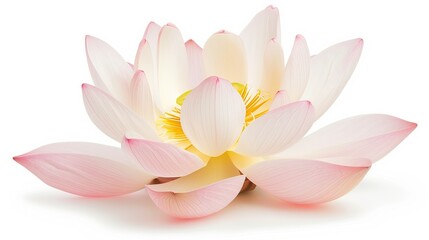 Wall Mural - one single lotus flower on white background