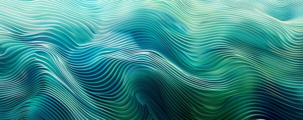 Abstract wavy green and blue pattern, contemporary art background