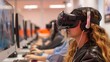 © spyrakot - Students Explore Future Careers with VR Headsets in Virtual Job Fair - Modern Classroom Technology Integration