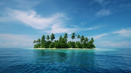 Wall Mural - a small island with palm trees