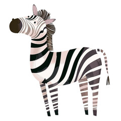 Poster - Zebra png cute animal, transparent background