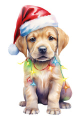 Wall Mural - PNG Puppy christmas mammal animal.