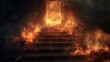 © kept - Fiery Staircase Leading to Burning Portal.