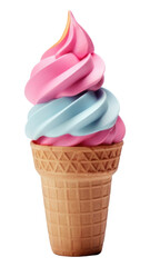 Sticker - PNG Gelato cone dessert food white background.