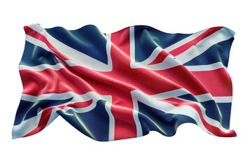 Waving Union Jack Flag Representing United Kingdom in High-Resolution