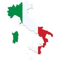 Sticker - Italy flag map contour vector illustration