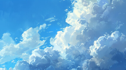 Poster - A blue sky with white clouds