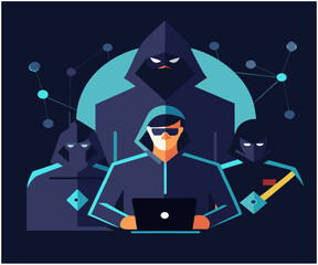 A cyber attack or Cybersecurity concept.Vector