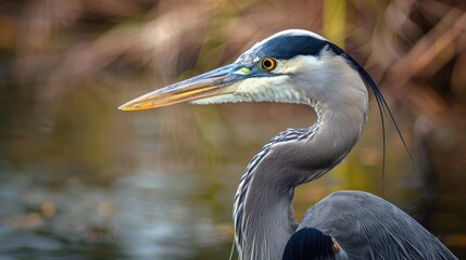 Canvas Print - Blue Heron Detailed View