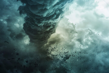 Poster - A storm cloud with a tornado in the middle