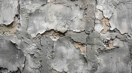 Wall Mural - Close up view of textured rough concrete wall with cracks and imperfections