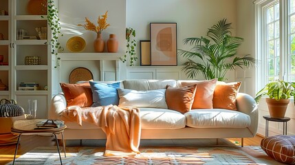 Poster - A living room filled with furniture and plants