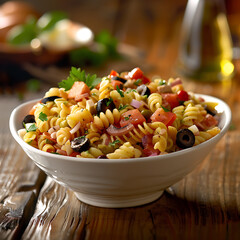 Wall Mural - Professional Photograph of a Bowl of Pasta Salad